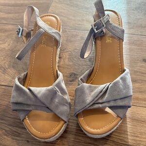 Chase + Chloe Gray Espadrille Sandals